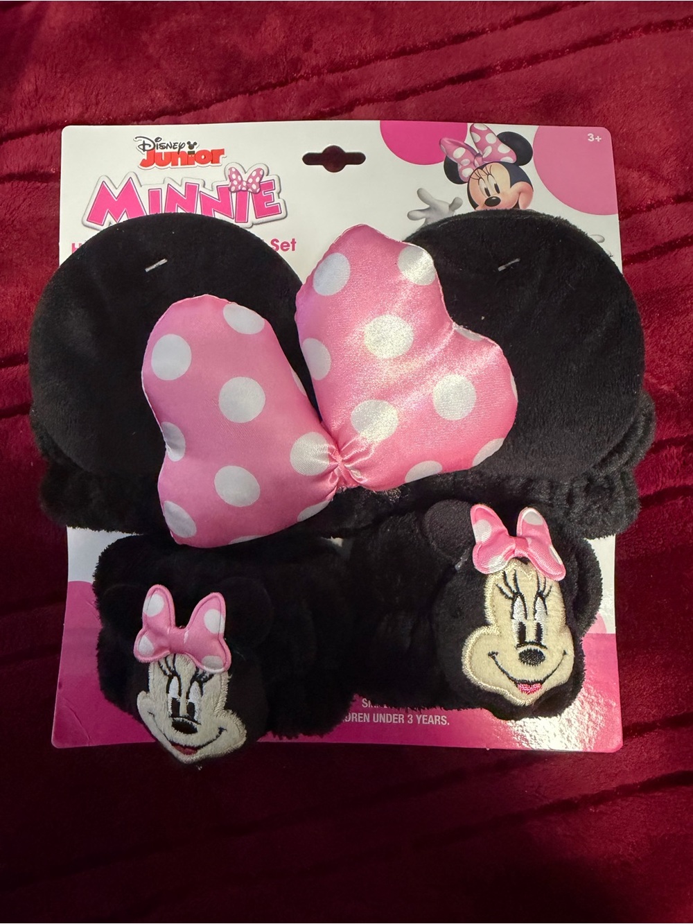 Minnie Mouse Pink Polka Dot Headband & Wristbands Set